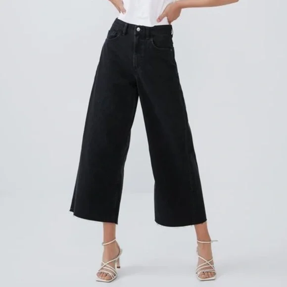 Zara denim culotte jeans 4 New - Picture 2 of 16